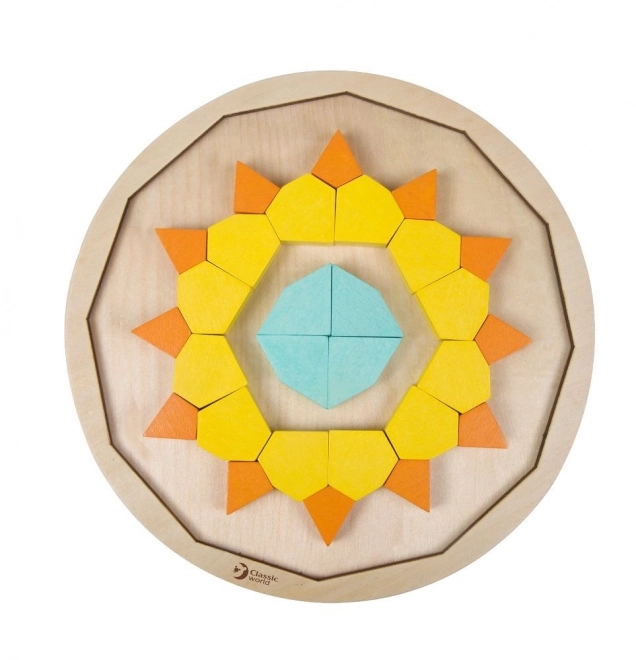 Montessori puzzle mandala - vzory, tvary a barvy