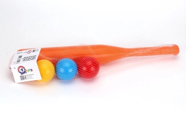 Plastová baseballová pálka 50 cm se 3 míčky