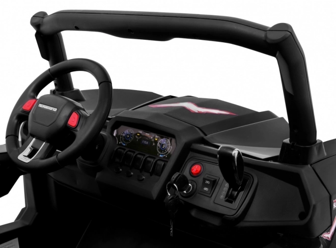 Dětské autíčko UTV-MX černé 4x4 s MP4, dálkové ovládání a LED osvětlení
