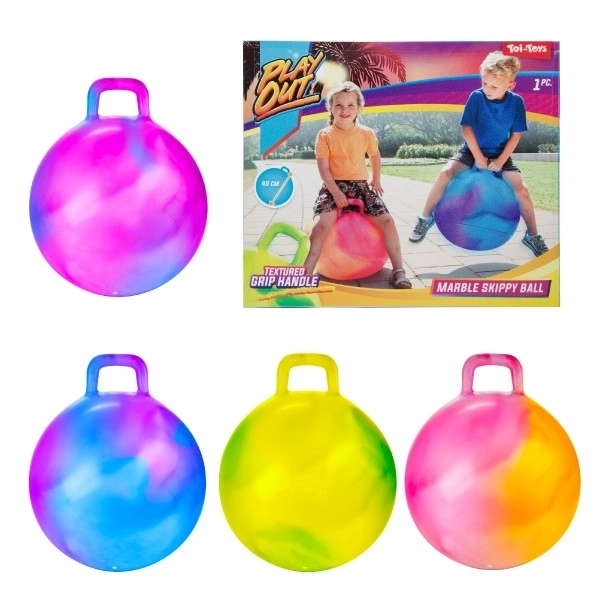 Skákací míč s úchytem 45 cm barevný