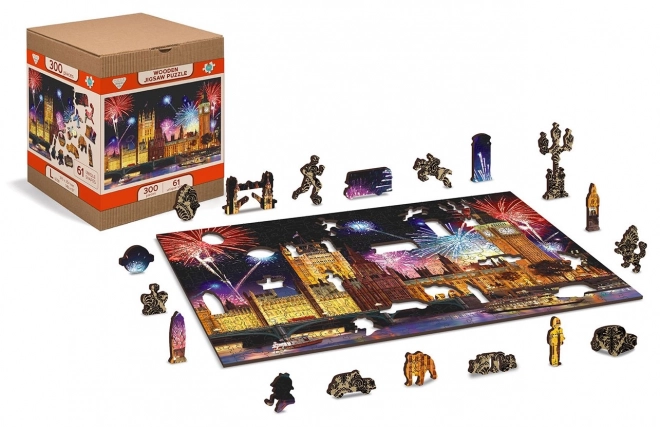 Dřevěné puzzle Noční Londýn 75 dílků