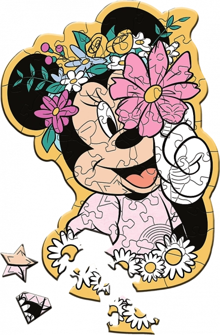 Dřevěné puzzle junior - Ve světě Minnie 50 dílků
