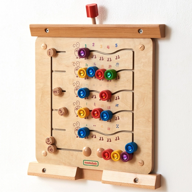 Kolorové housenky pro nauku čísel a množství - nástěnná vzdělávací tabule Montessori