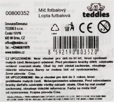 Fotbalový míč fialovobílý 23 cm