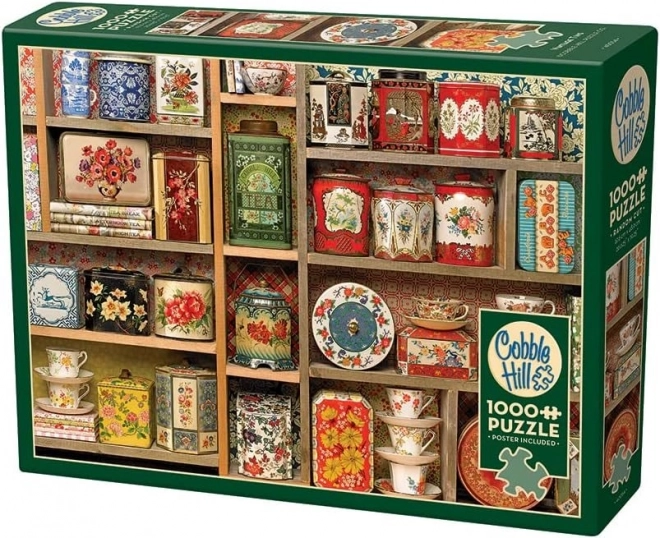 COBBLE HILL Puzzle Vintage čajové plechovky 1000 dílků