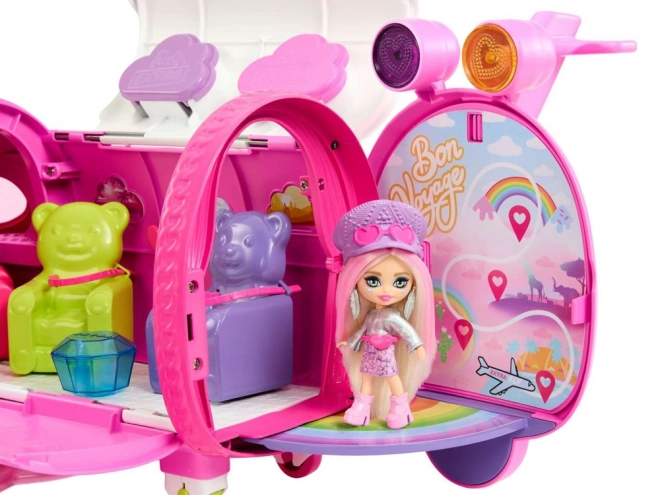 Růžový letoun Barbie Extra Fly Minis s loutkou pilotkou