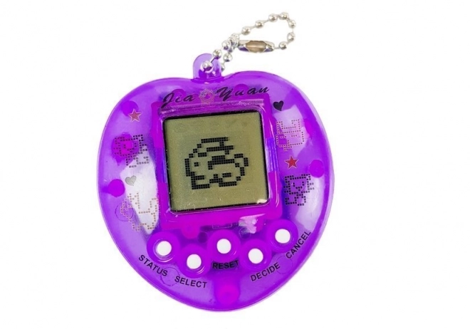 Elektronická hra Tamagotchi fialová s krátkým řetízkem