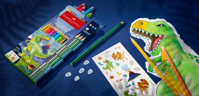 Faber-Castell pastelky dinosauři trojúhelníkové sady