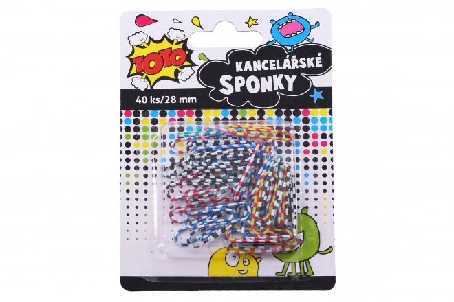 Kancelářské spony pruhované 28 mm - 40 ks