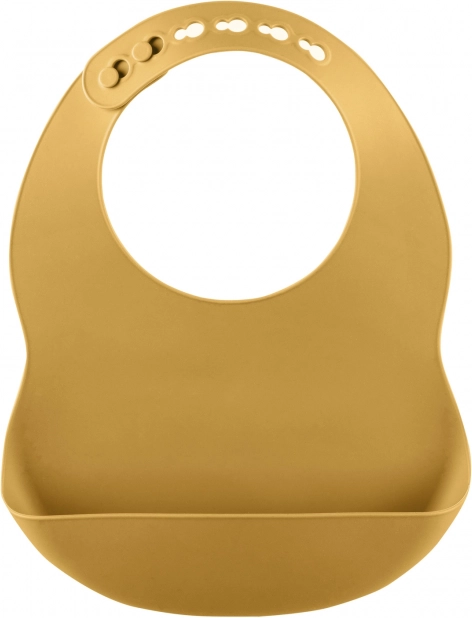Silikonový bryndák s kapsou Mustard Yellow
