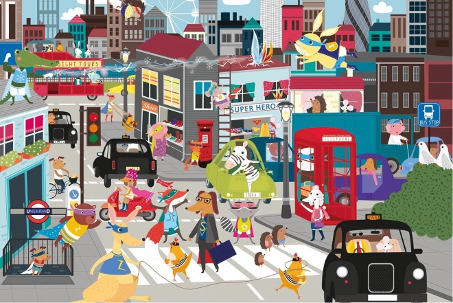 Dětské puzzle Superhero City 36 dílků