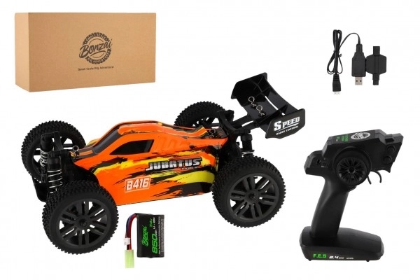 Auto RC Buggy Bonzai Jubatus terénní 30cm plast 2,4GHz na bat.+2xdob. pack v krab. 40x14x21 – Oranžové