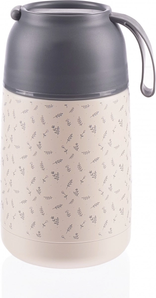 Termoska na jídlo s víčkem jako hrnek a skládací lžičkou 620 ml Flowers
