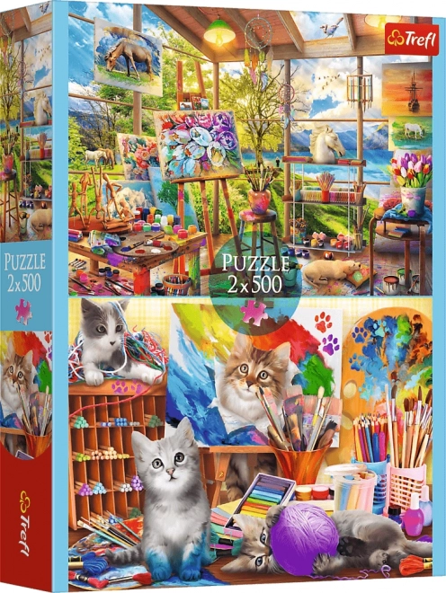 Puzzle Umění malování 2x500 dílků