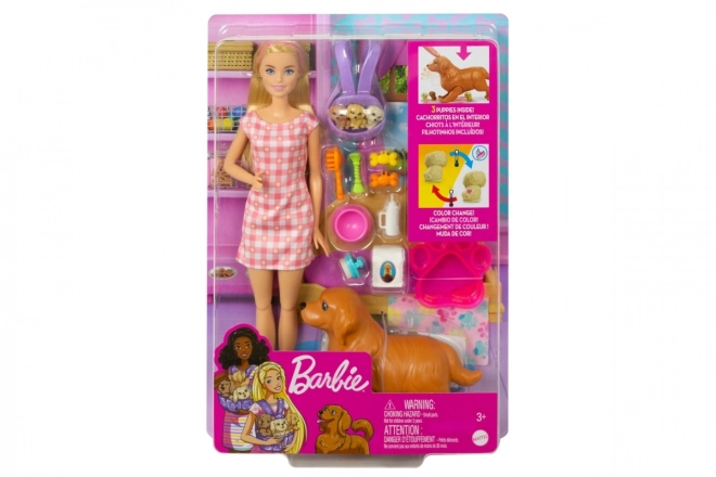 Mattel panenka Barbie a novorozená štěňátka