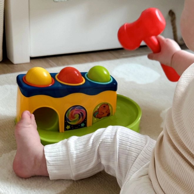 Dětská hračka Kolorowy prolézací tunel s kladívkem Montessori