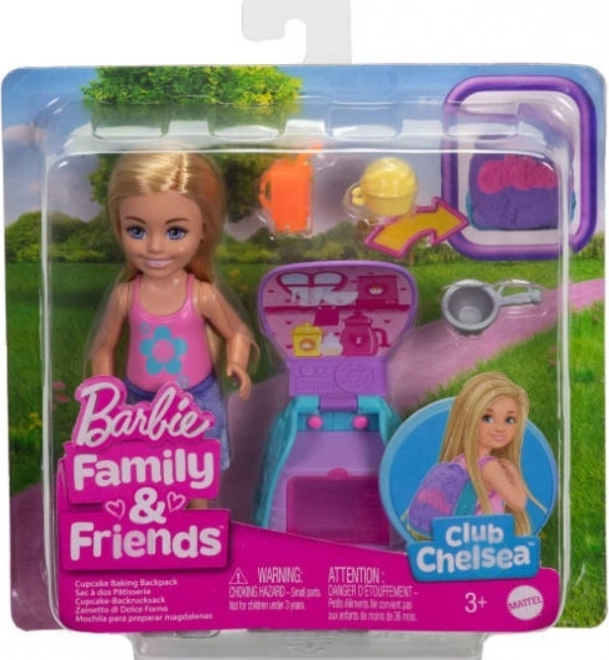Panenka Barbie Chelsea s batohem a kočičkou