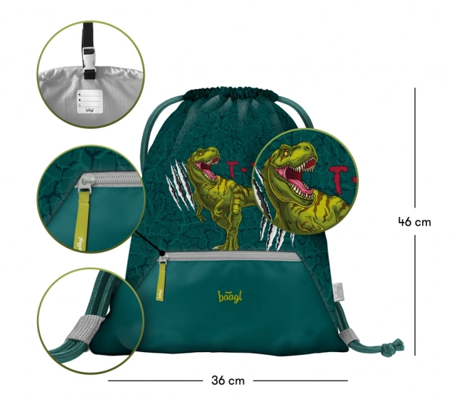 BAAGL SET 5 Airy T-REX: batoh, penál, sáček, peněženka, box