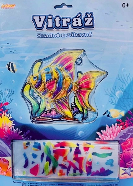 Kreativní vitráž pro děti 13x13 cm