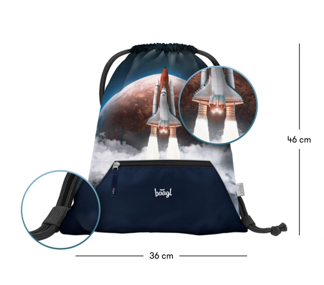 Baagl školní set Space Shuttle: aktovka, penál, sáček