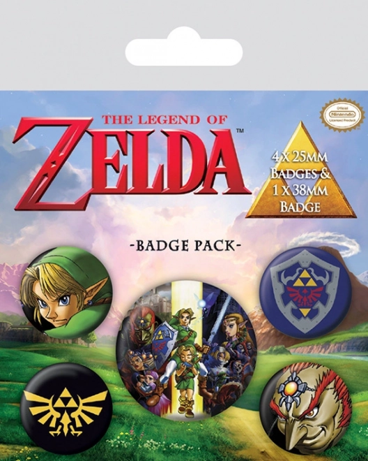 Sada odznaků The Legend of Zelda (5 ks)
