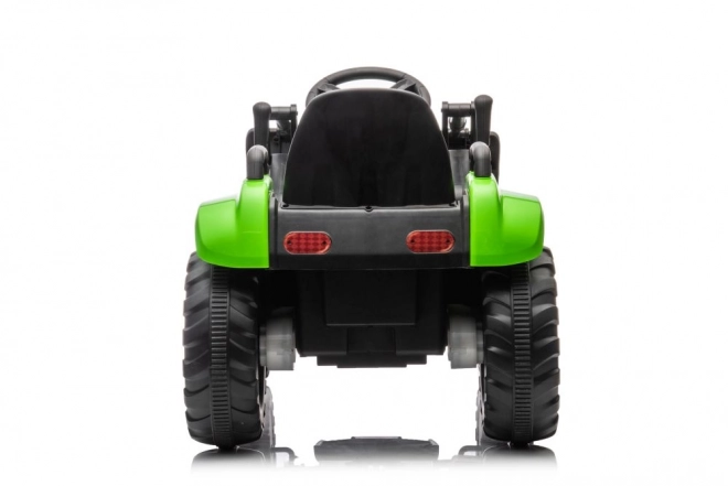 Dětský elektrický traktor se lžící zelený