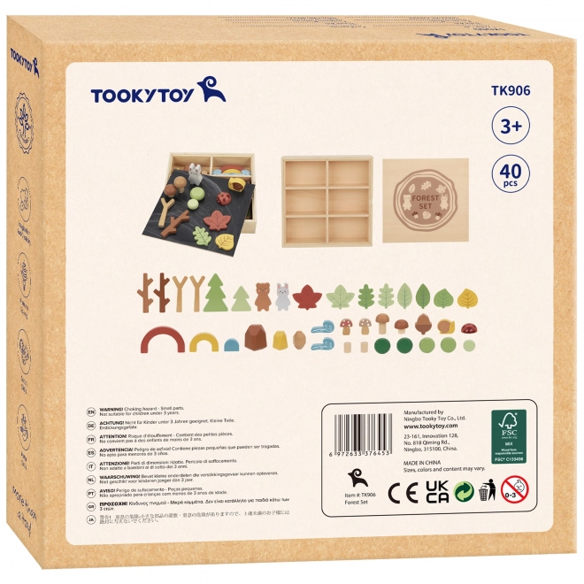 Lesní sada s dřevěnými kostkami Tooky Toy