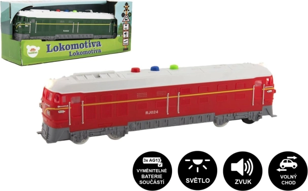 Plastová lokomotiva 23 cm na baterie se zvuky a světlem