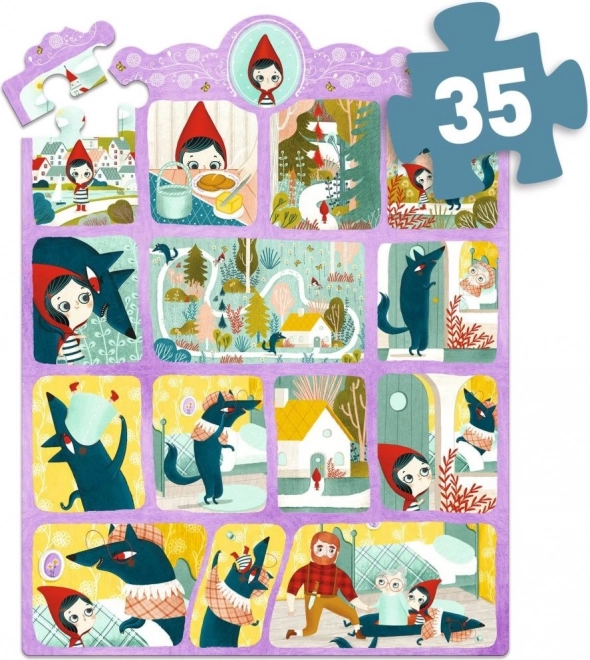 Puzzle s příběhem Červená karkulka 35 dílků