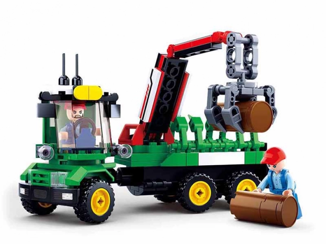 Sluban Farma Traktor s přívěsem na klády