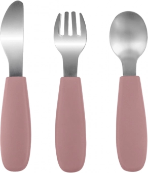 Dětský silikonový příbor Old Pink