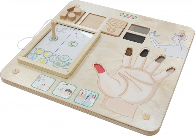 Vzdělávací tabule rozvíjející smysl hmatu Montessori