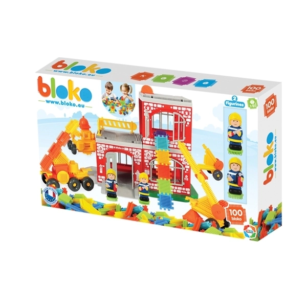 Kreativní stavebnice Pin Bricks Hasičská stanice 100 ks + 2 figurky