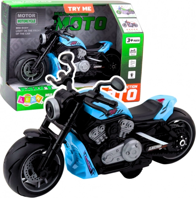 Dětský motocykl se světelnými a zvukovými efekty Modrý