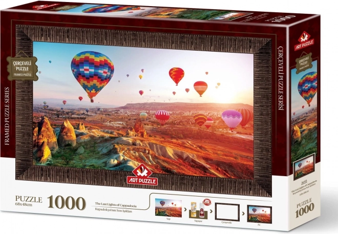 ART PUZZLE Puzzle s rámem a lepidlem 3v1 1000 dílků – Balóny nad Kapadokií