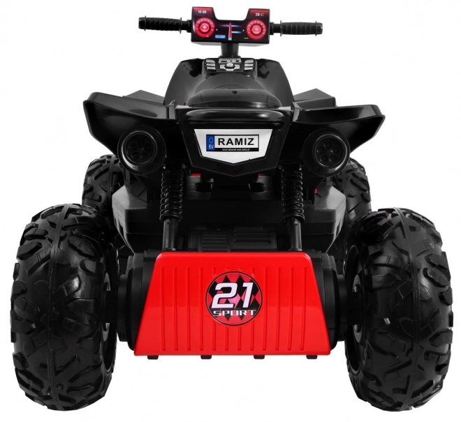 Dětská čtyřkolka Sport Run Battery Quad Black + 4x4 + LED + rádio MP3