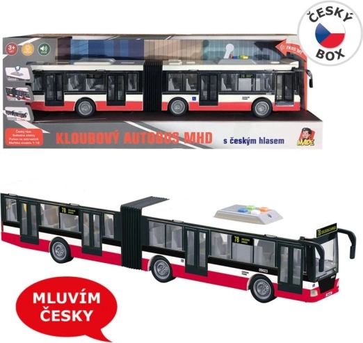 Autobus na setrvačník 44 cm, mluví česky a hlásí zastávky