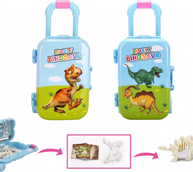 Dinosauří kostra v kufříku