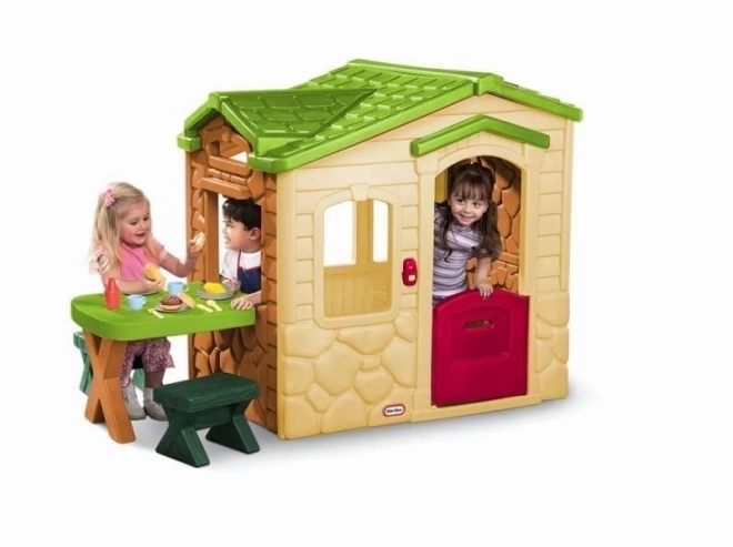 Little Tikes domeček s piknikovým patiem a magickým zvonkem - přírodní