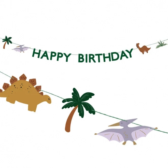 Transparent Happy Birthday Dino 3m