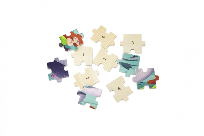 Viga dřevěné puzzle tajemství moře