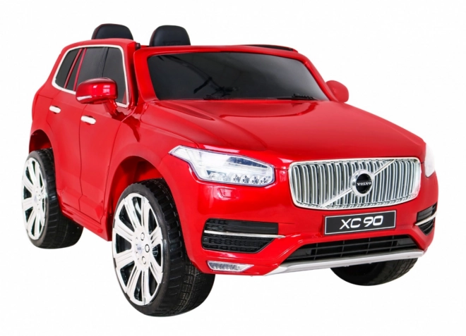 Volvo XC90 baterie pro děti Červený lak + dálkové ovládání + nosič zavazadel + EVA + pomalý start + rádio MP3 + LED dioda