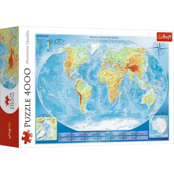 Puzzle 4000 kusů - Velká fyzická mapa světa