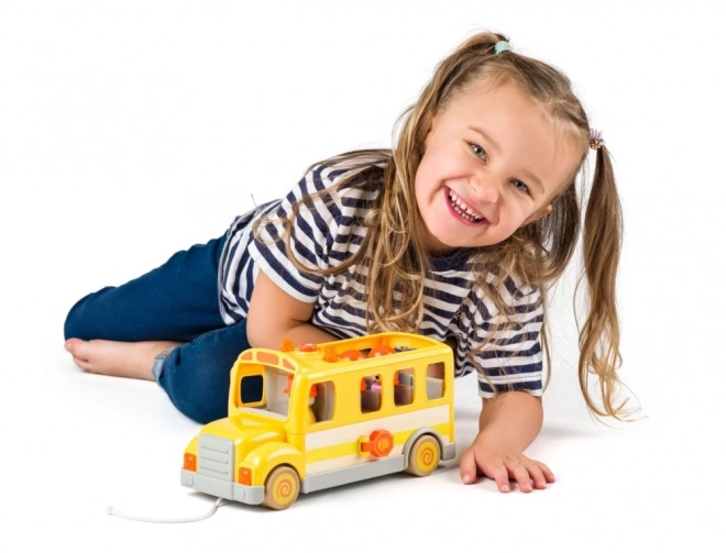 Veselý školní autobus se světly a zvuky Woody