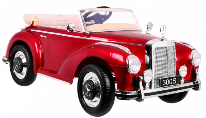 Mercedes Benz 300S Retro pro děti Červený lak + dálkové ovládání + EVA + pomalý start + LED MP3