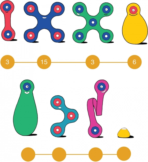 Duhové magnetické puzzle Clixo, 42 dílků