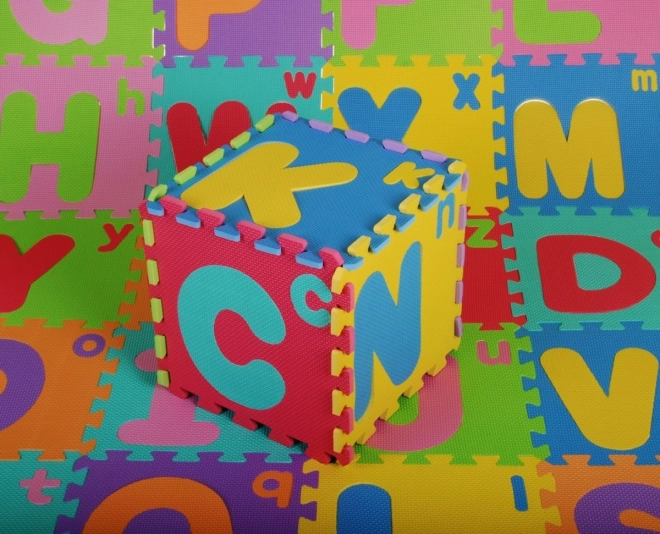Pěnové puzzle Písmena pro děti 3+ EVA pěna + Velká malá písmena Abeceda + Podlahová podložka