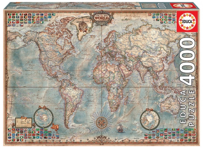 Educa puzzle politická mapa světa 4000 dílků