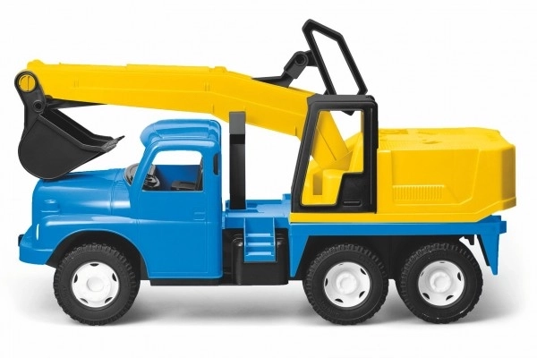 Auto Tatra 148 plast 72cm  Bagr UDS na písek v krabici - modrožlutý