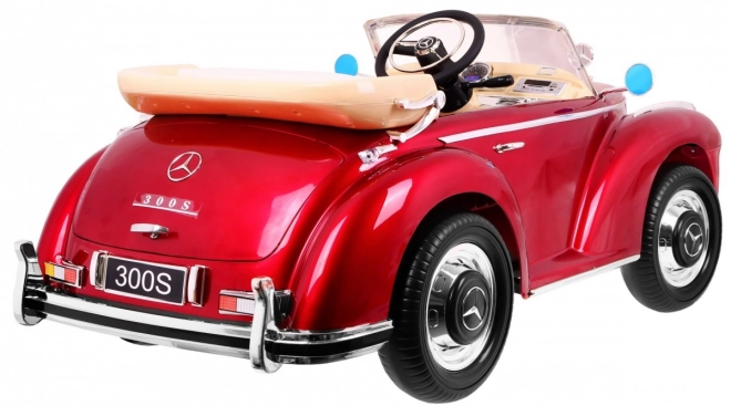 Mercedes Benz 300S Retro pro děti Červený lak + dálkové ovládání + EVA + pomalý start + LED MP3
